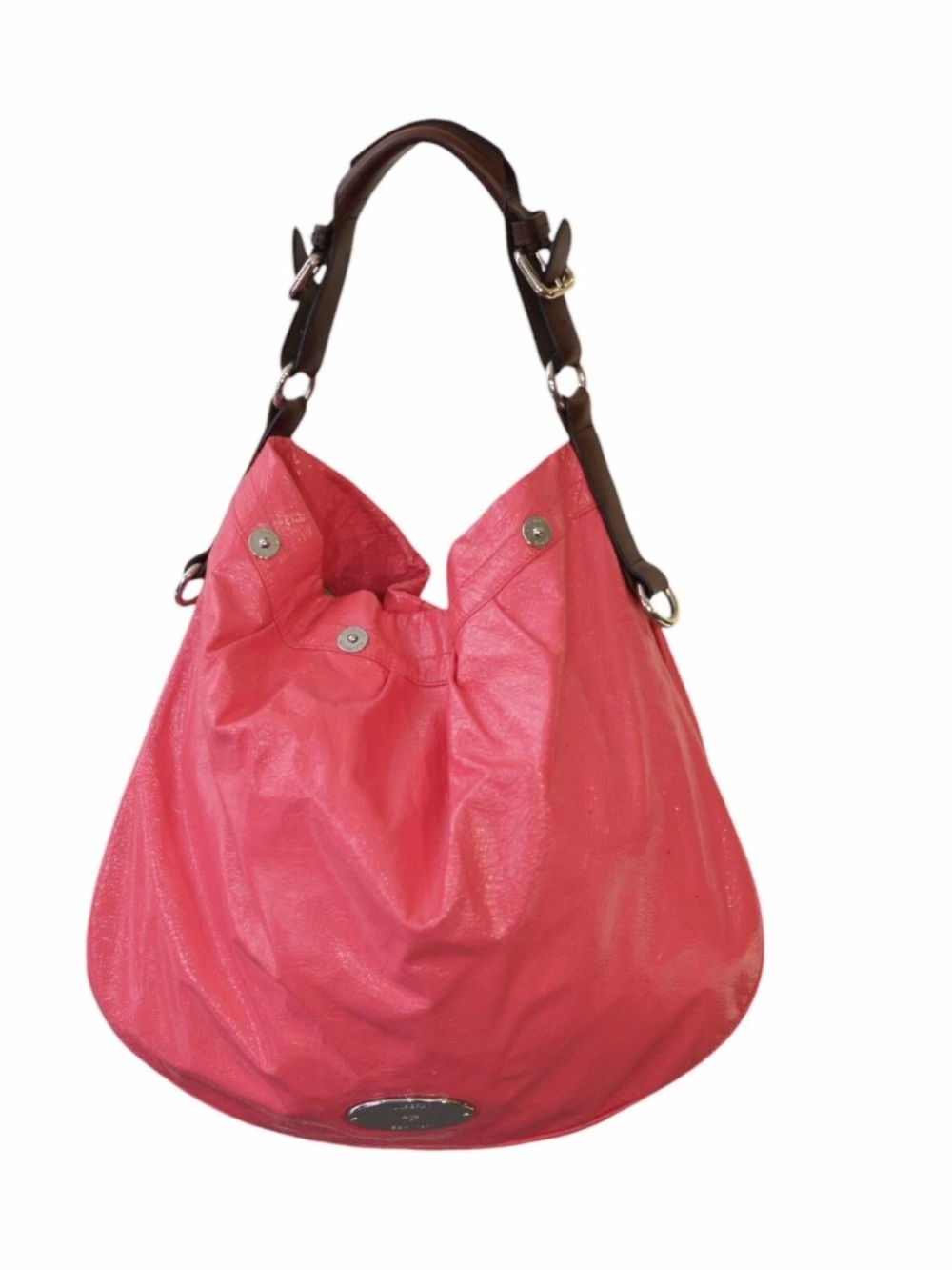 Mulberry Pink Slouch Hobo with Brown Straps